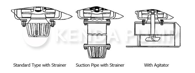 Vertical Slurry Pump Inlet Configurations: Standard Strainer, Extended Suction Pipe, and Agitator Designs for Heavy-Duty Sump Service. Vertical Slurry Pump Inlet Configurations: Standard Strainer, Extended Suction Pipe, and Agitator Designs for Heavy-Duty Sump Service.